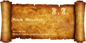 Mauk Nesztor névjegykártya